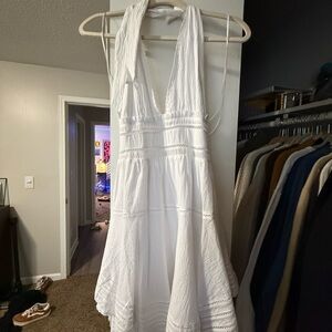 Elegant White Halter Dress